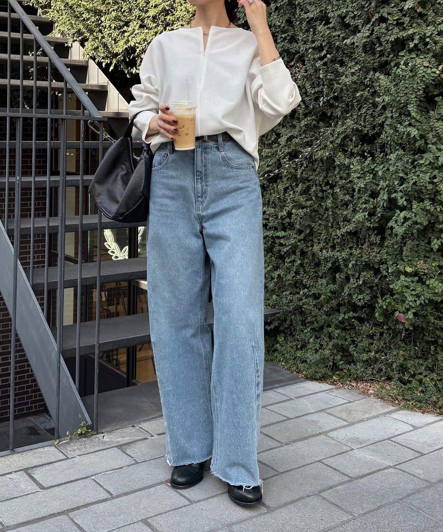 波紋針織拼接套頭衫/可成套搭配