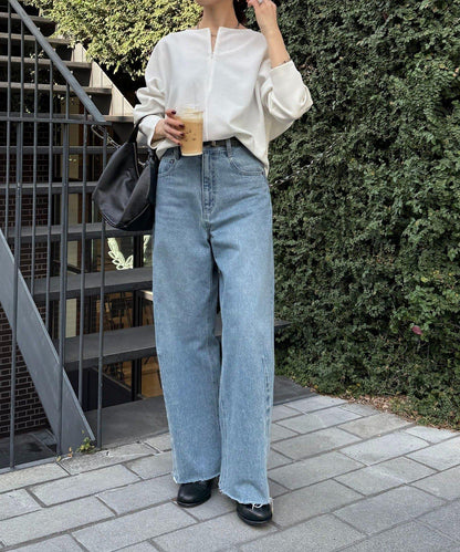 波紋針織拼接套頭衫/可成套搭配