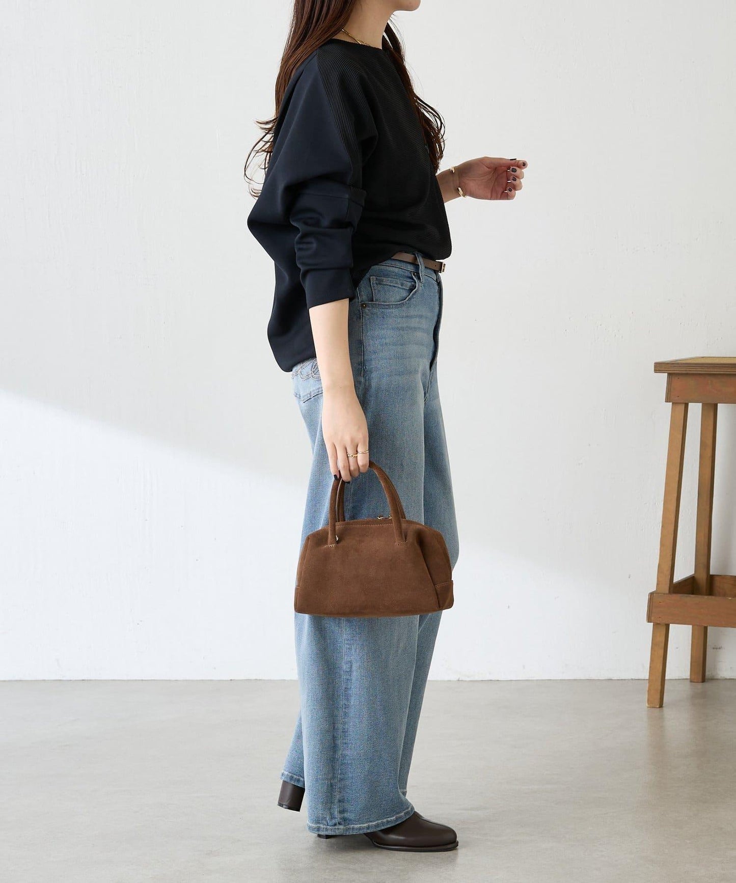 波紋針織拼接套頭衫/可成套搭配