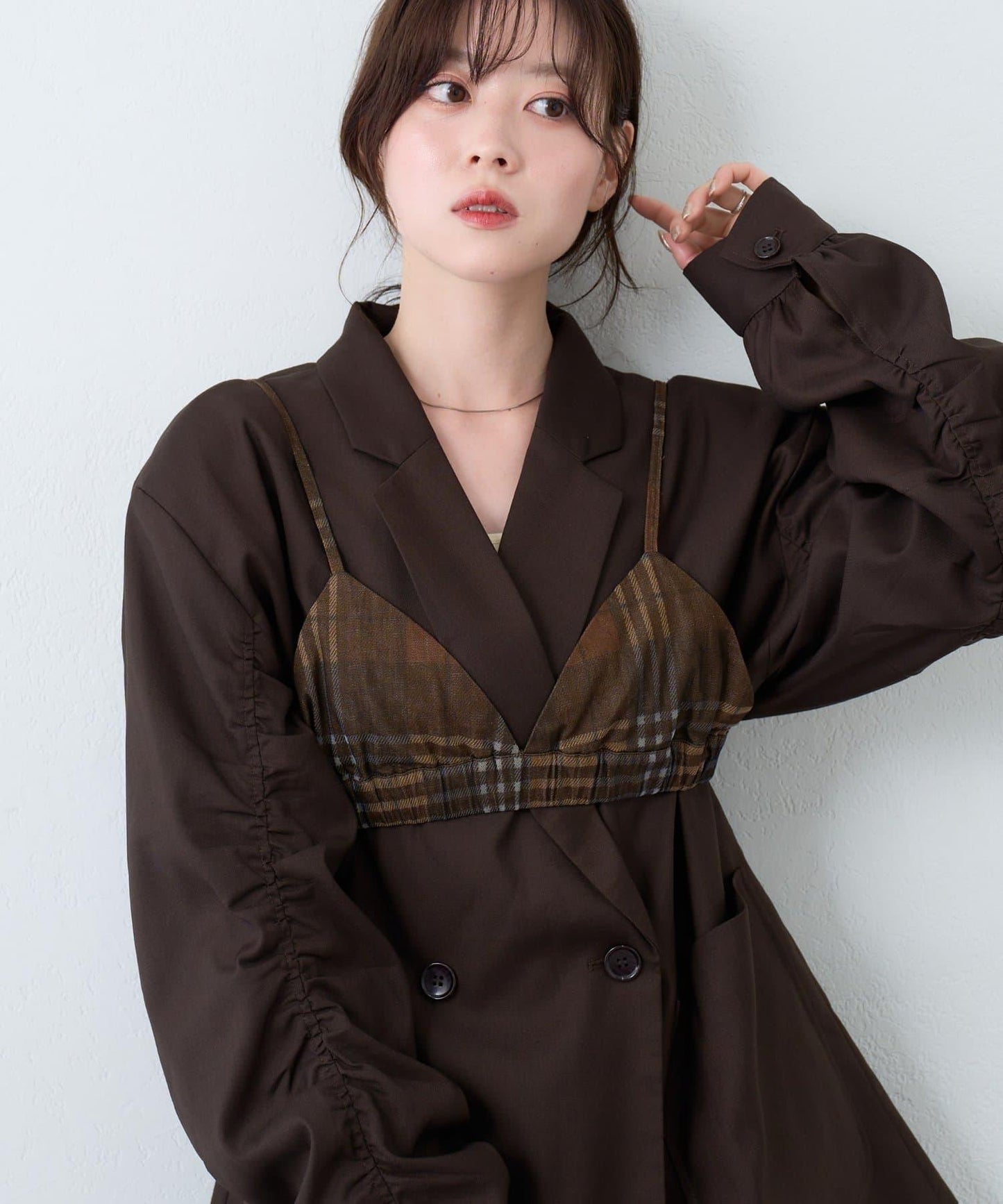 【Kastane】網紗牛仔吊帶上衣