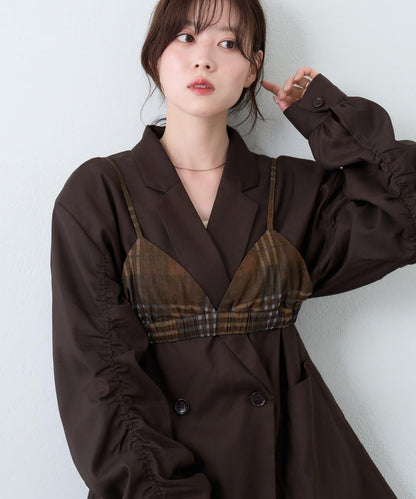 【Kastane】網紗牛仔吊帶上衣