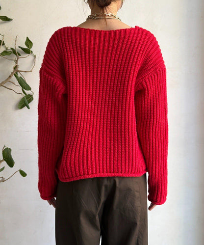 金屬大紐扣粗針織開衫