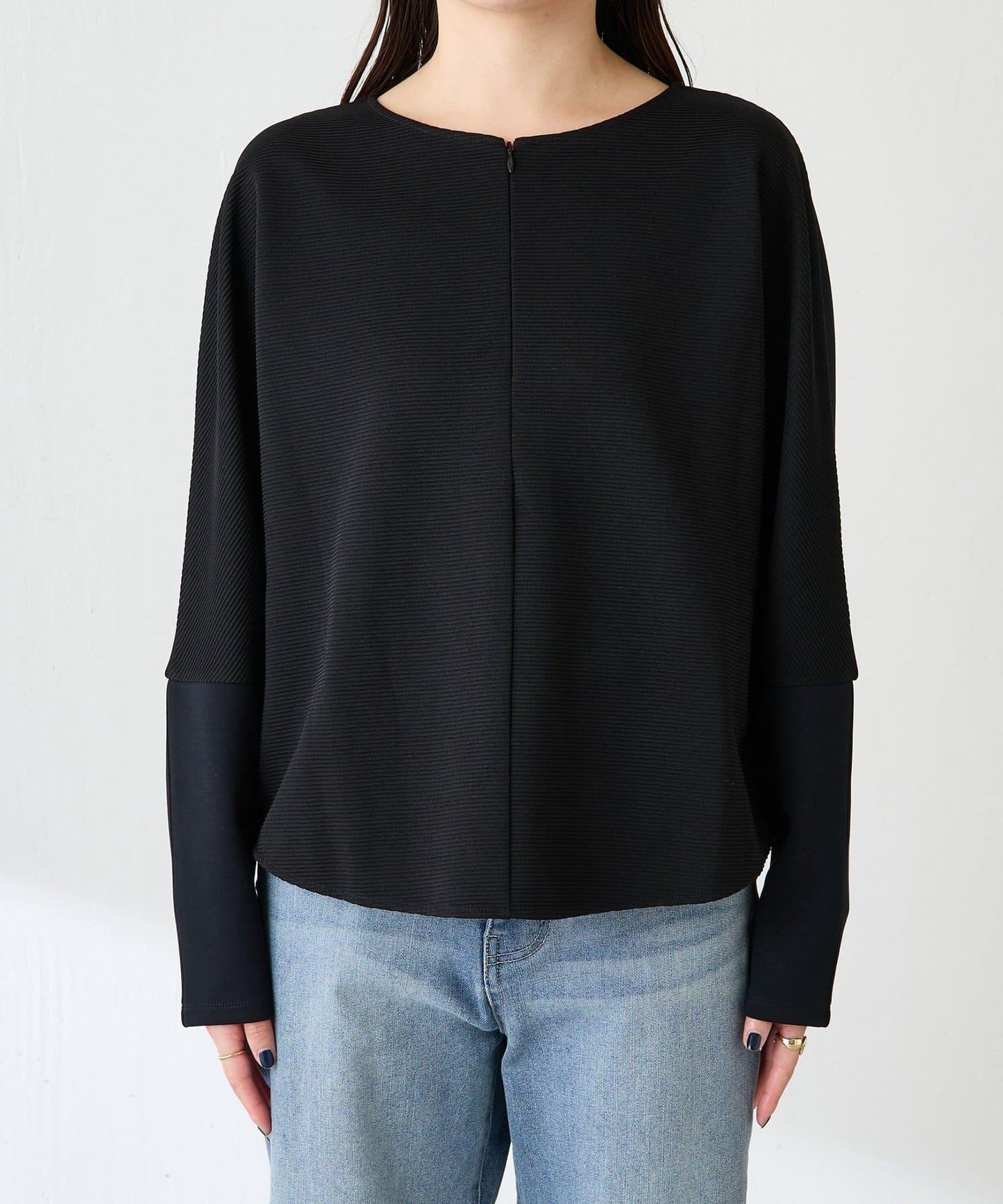 波紋針織拼接套頭衫/可成套搭配