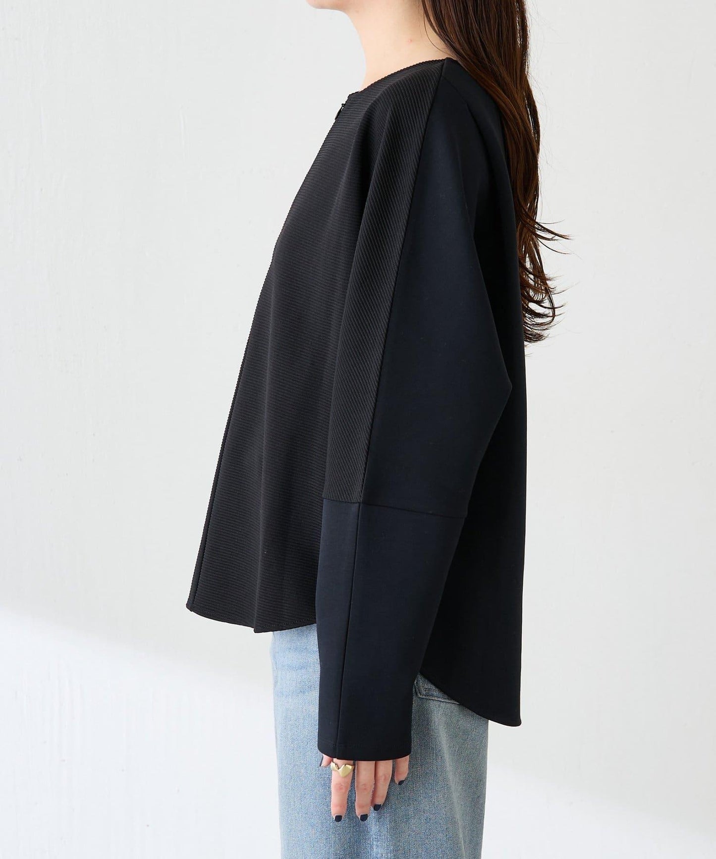 波紋針織拼接套頭衫/可成套搭配