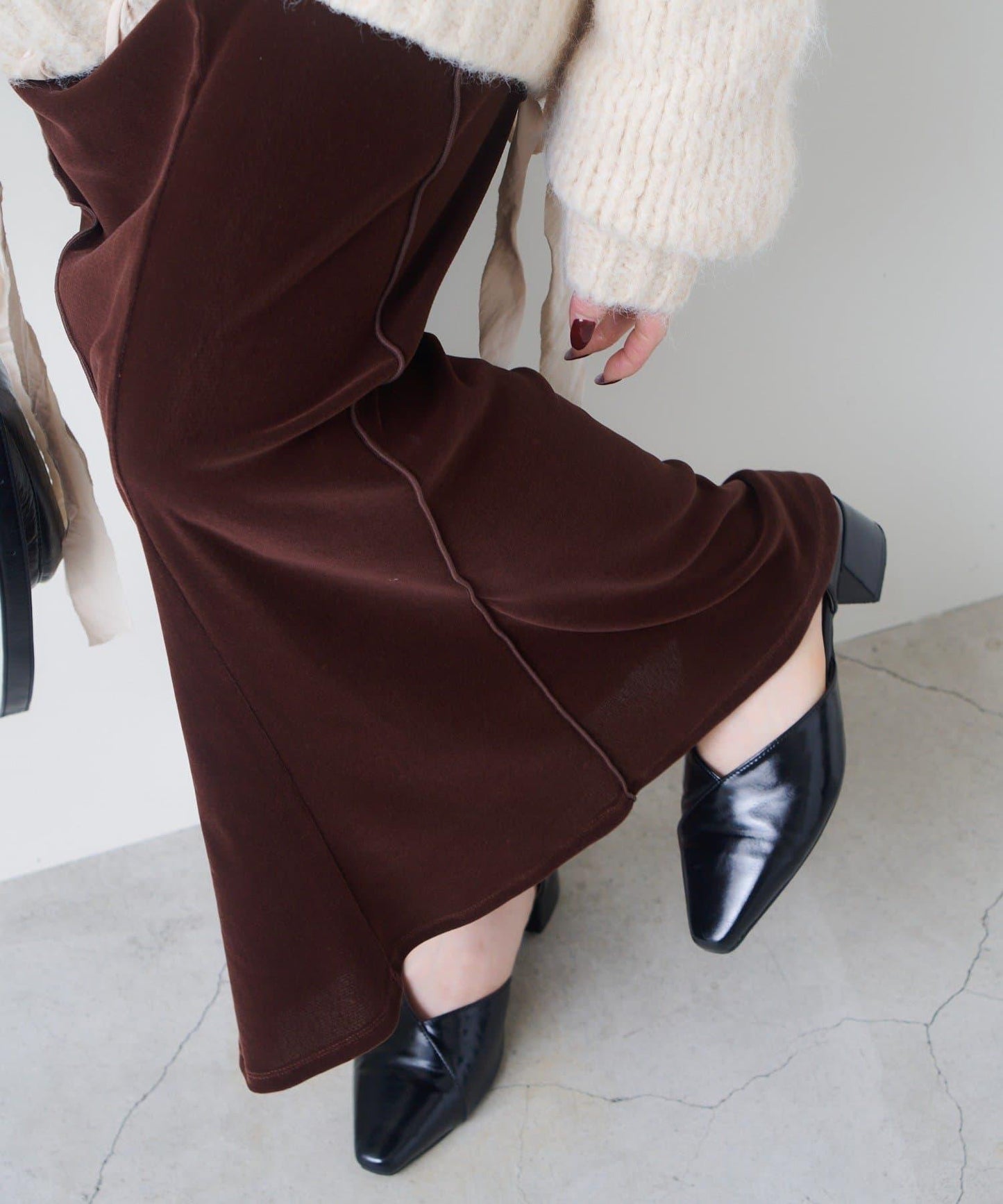 【2尺碼可選/小個子尺碼】天鵝絨荷葉邊半身裙