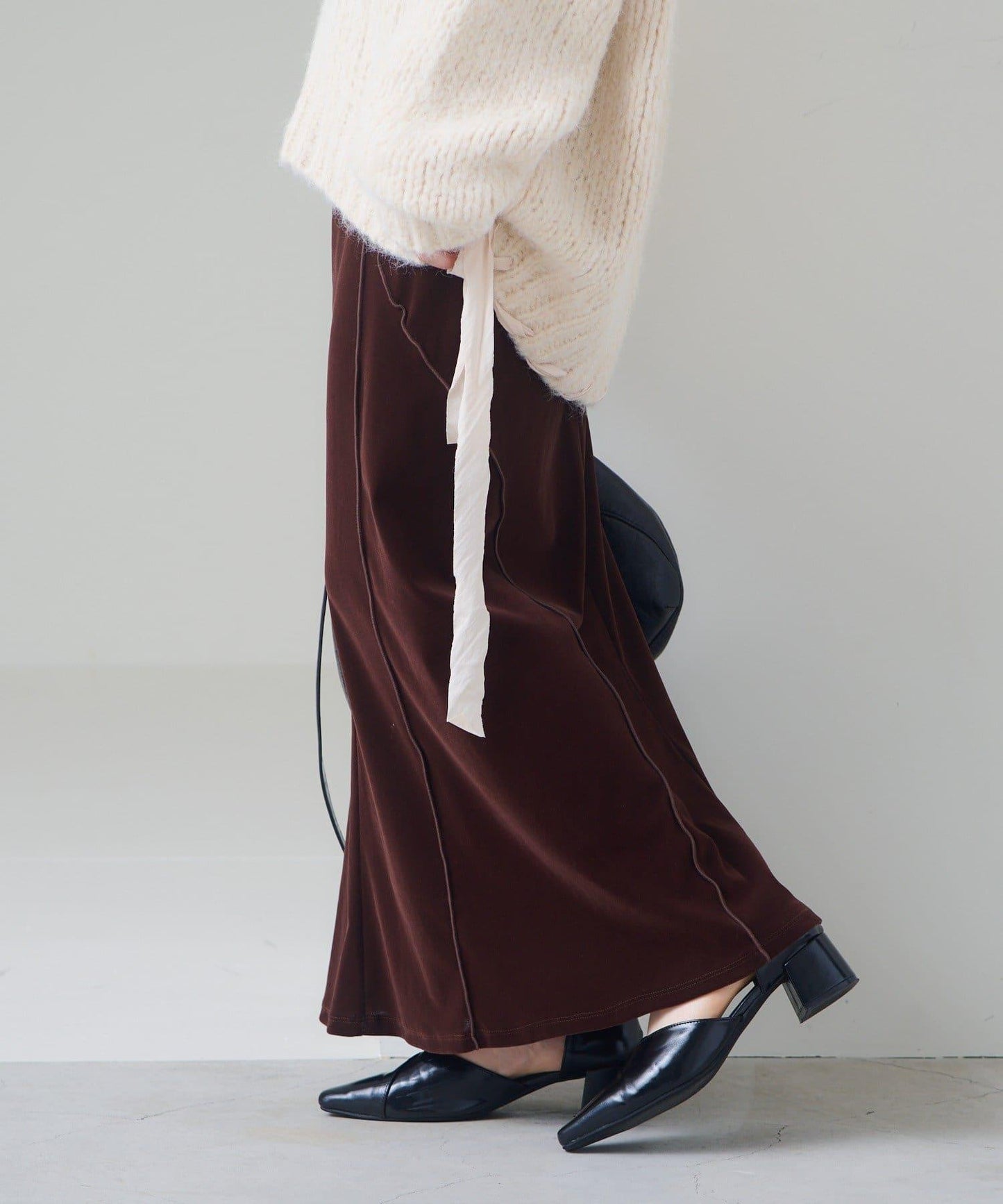 【2尺碼可選/小個子尺碼】天鵝絨荷葉邊半身裙