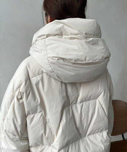 仿麂皮拼接羽絨服