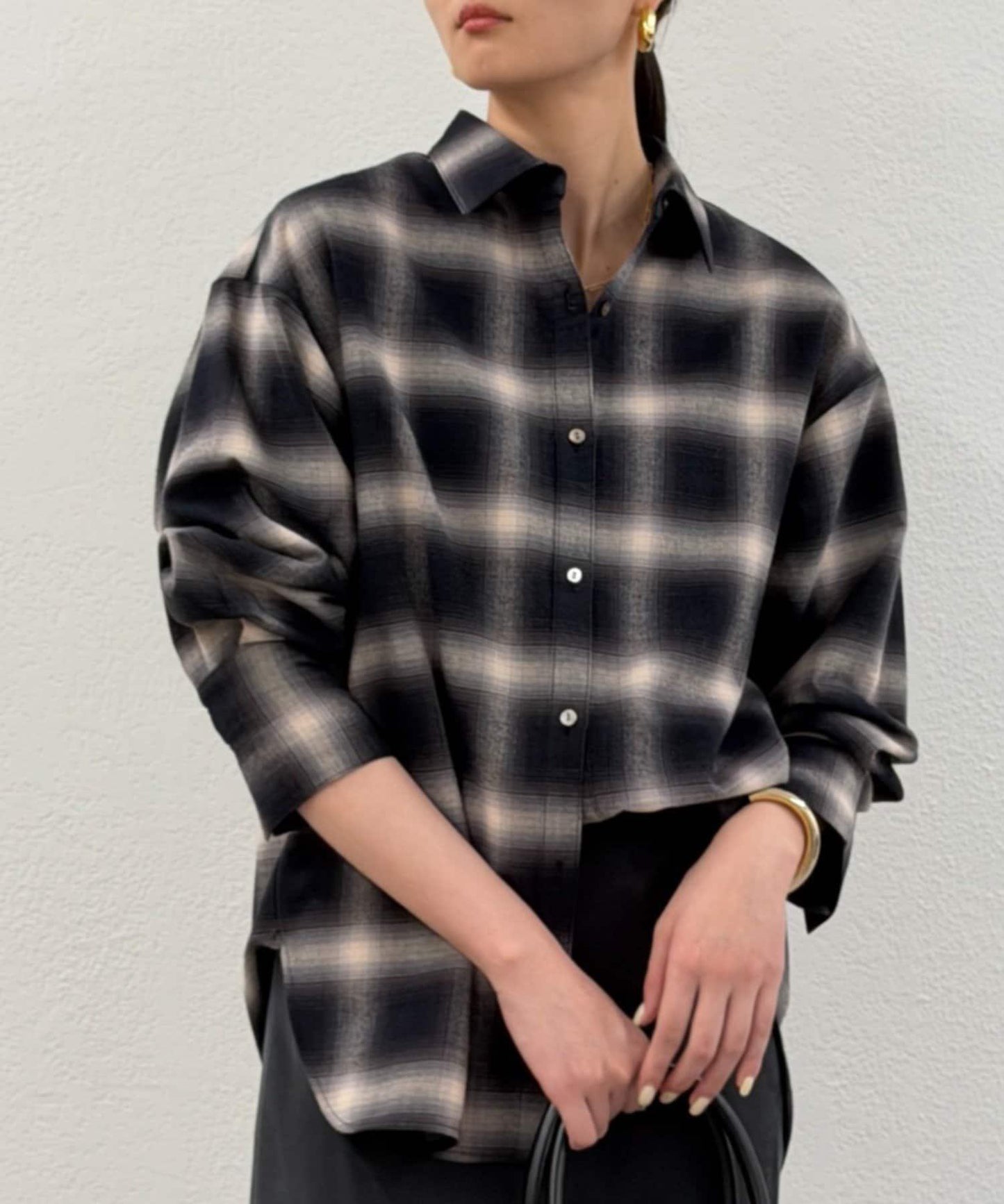 基礎漸變格紋襯衫