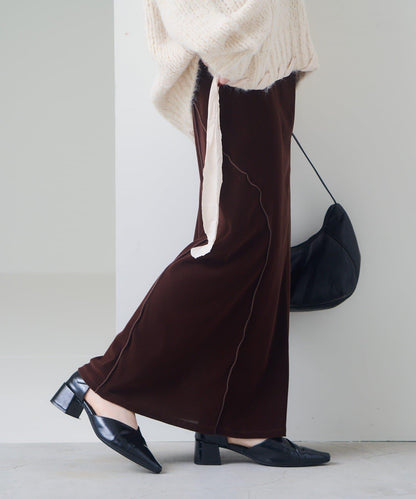 【2尺碼可選/小個子尺碼】天鵝絨荷葉邊半身裙