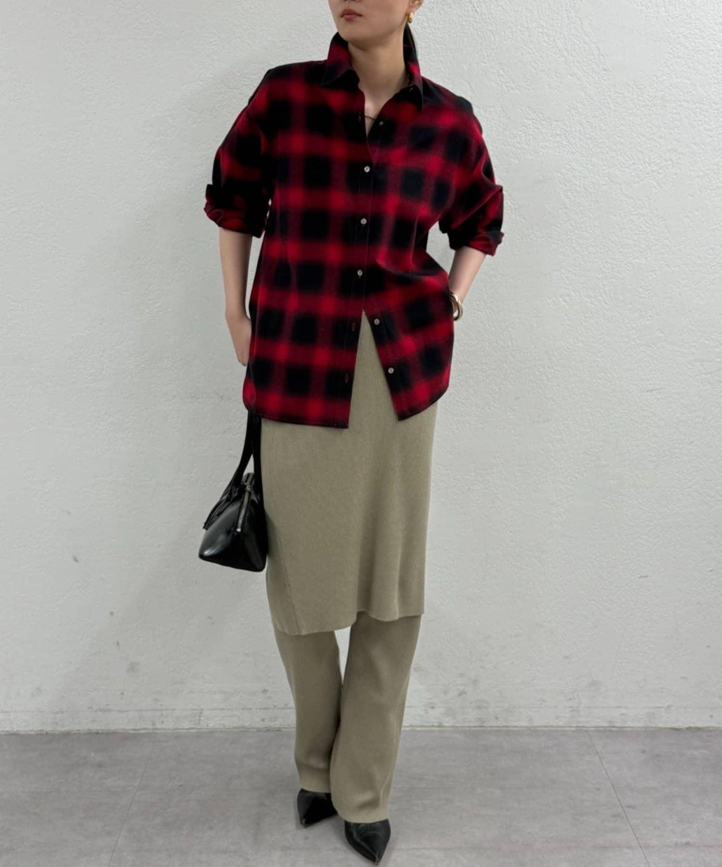 基礎漸變格紋襯衫