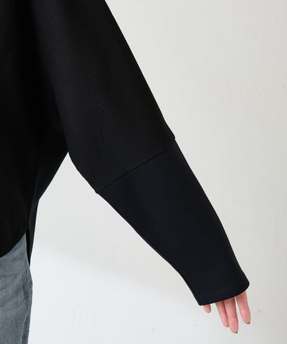 波紋針織拼接套頭衫/可成套搭配