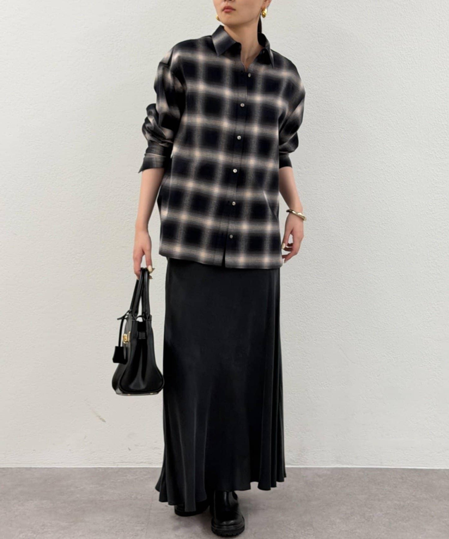 基礎漸變格紋襯衫