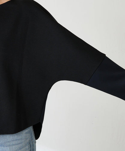 波紋針織拼接套頭衫/可成套搭配