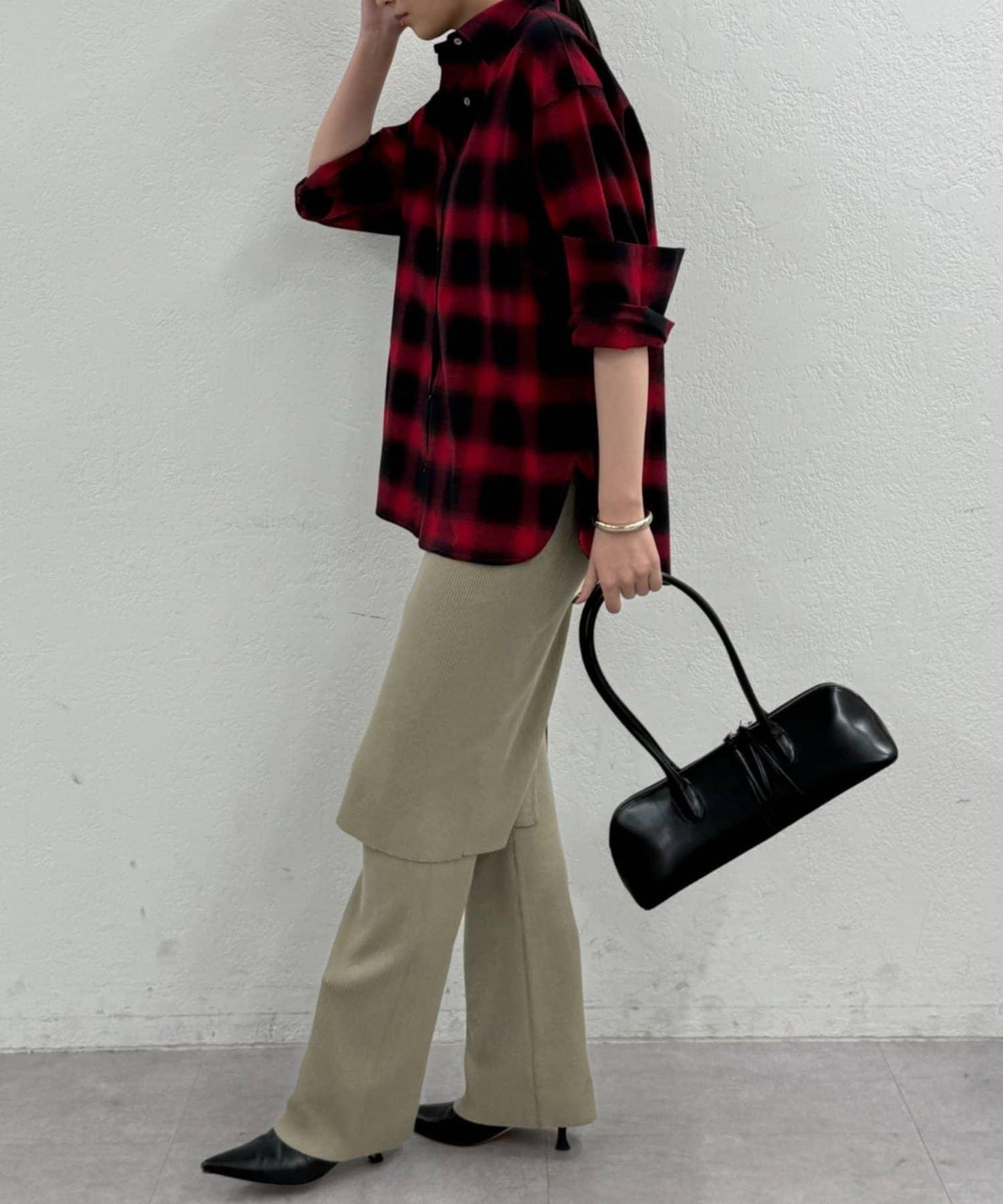 基礎漸變格紋襯衫