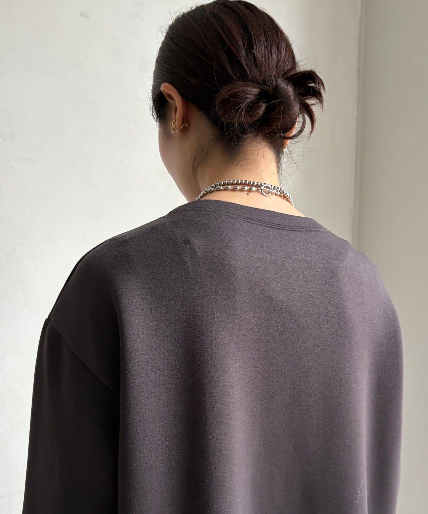 腰部抽繩拼接連衣裙