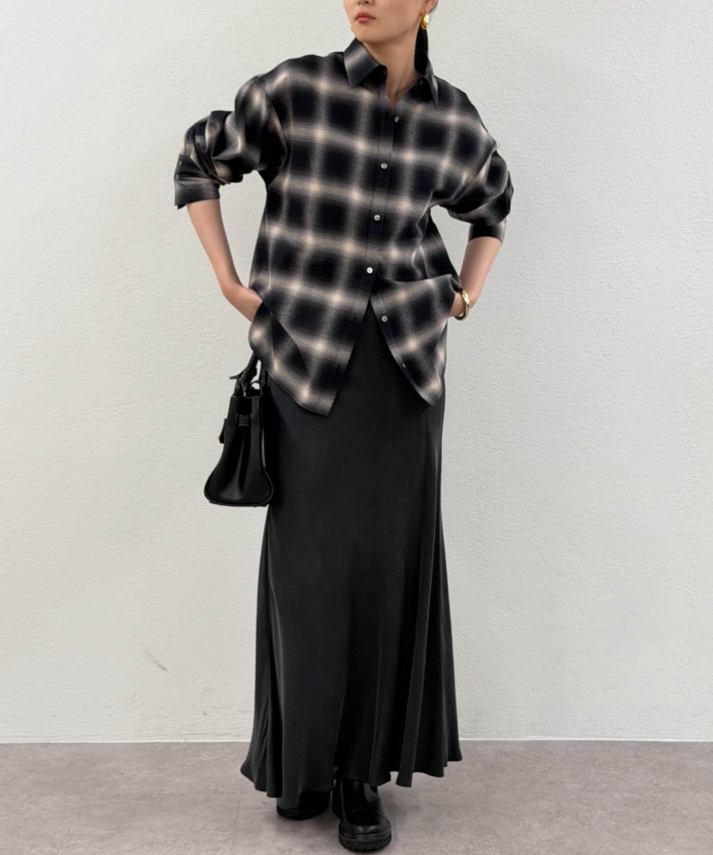 基礎漸變格紋襯衫