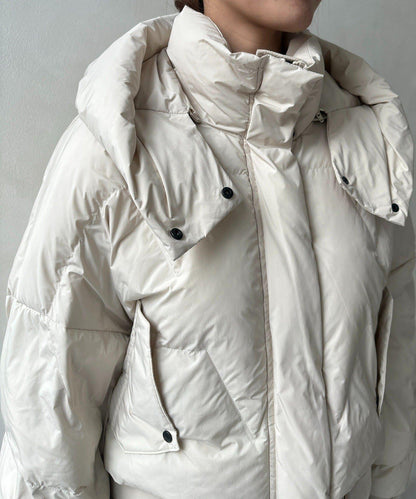 仿麂皮拼接羽絨服