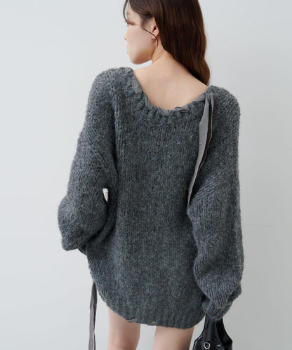 蝴蝶結帶裝飾針織衫