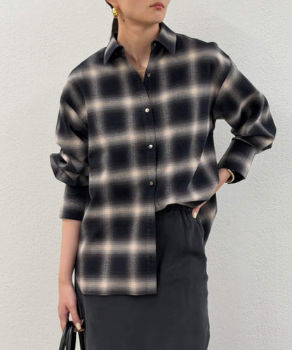 基礎漸變格紋襯衫