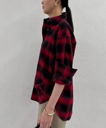 基礎漸變格紋襯衫