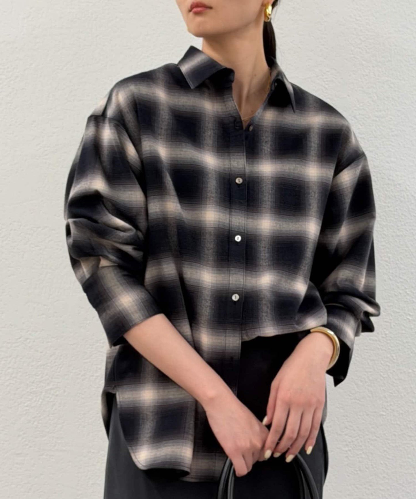 基礎漸變格紋襯衫
