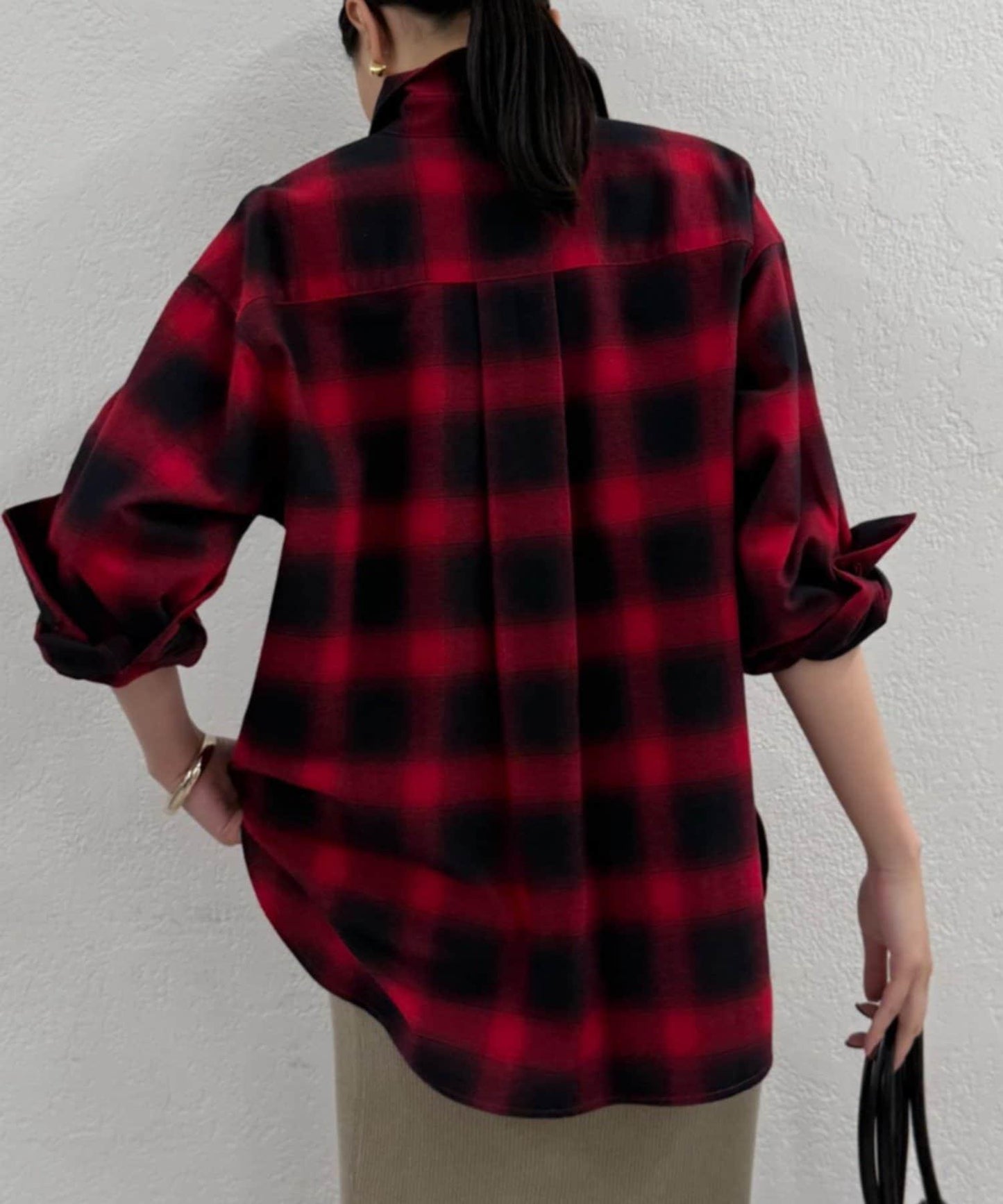 基礎漸變格紋襯衫