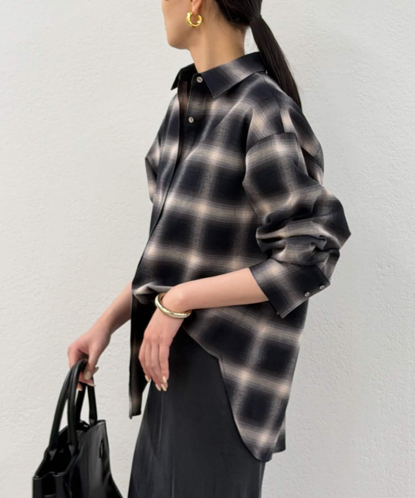 基礎漸變格紋襯衫