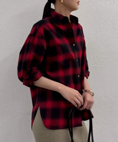 基礎漸變格紋襯衫