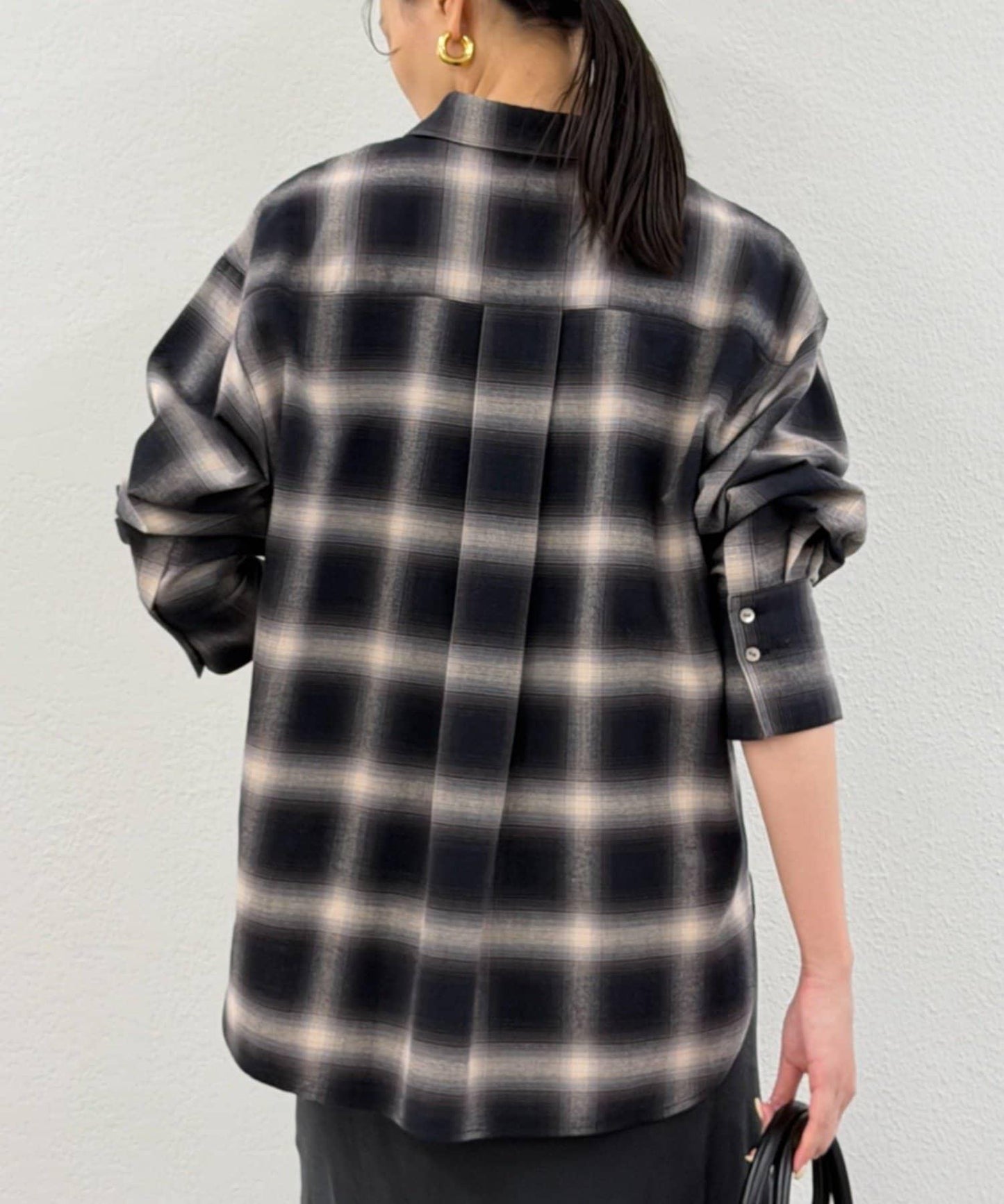 基礎漸變格紋襯衫