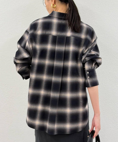 基礎漸變格紋襯衫