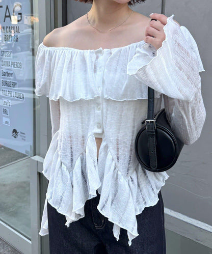 【mystic】[mline]層疊一字肩襯衫