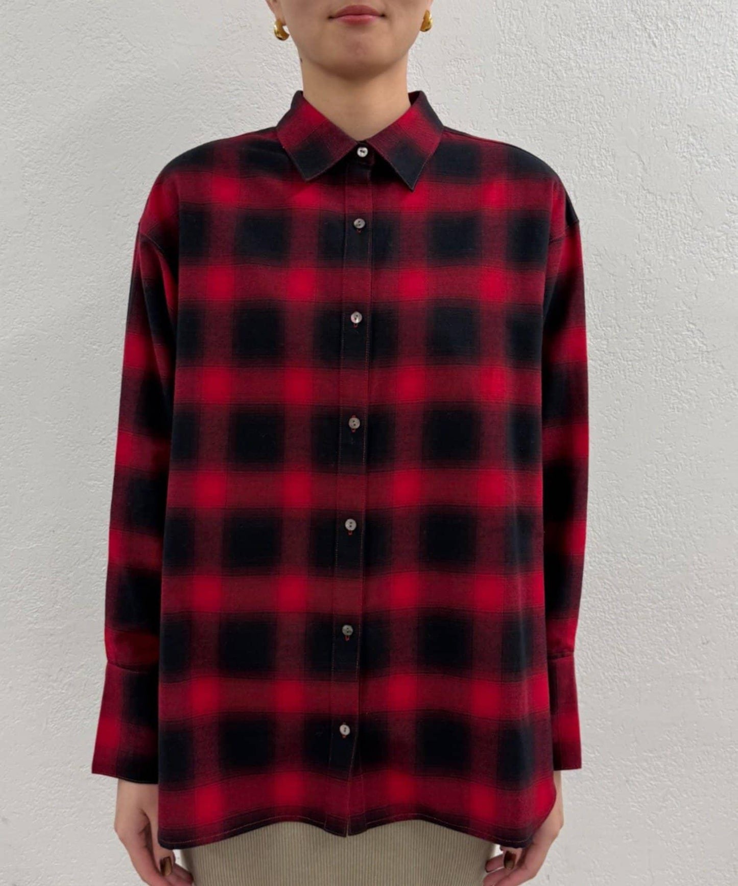 基礎漸變格紋襯衫