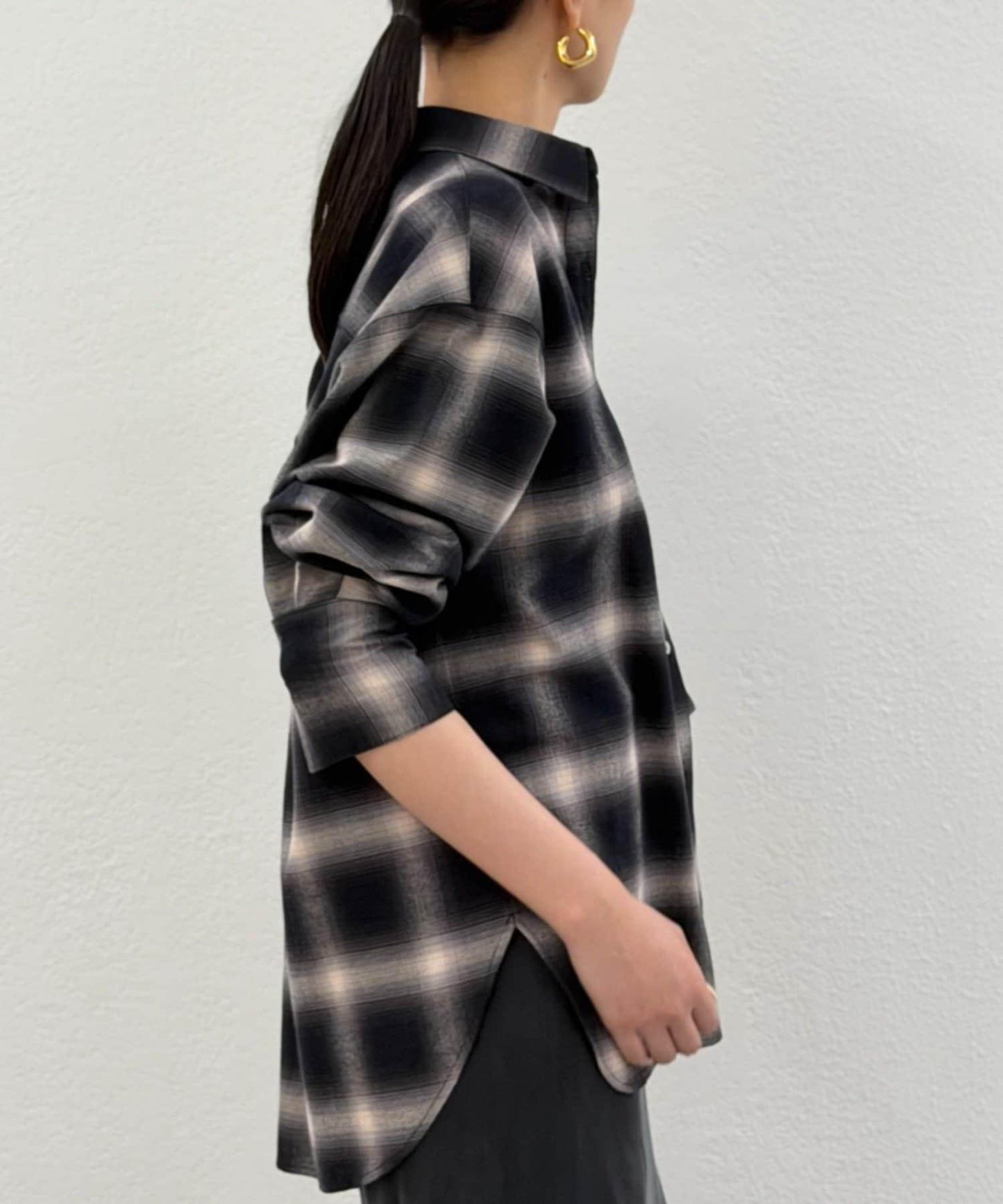 基礎漸變格紋襯衫