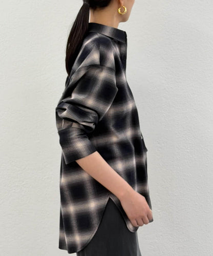 基礎漸變格紋襯衫