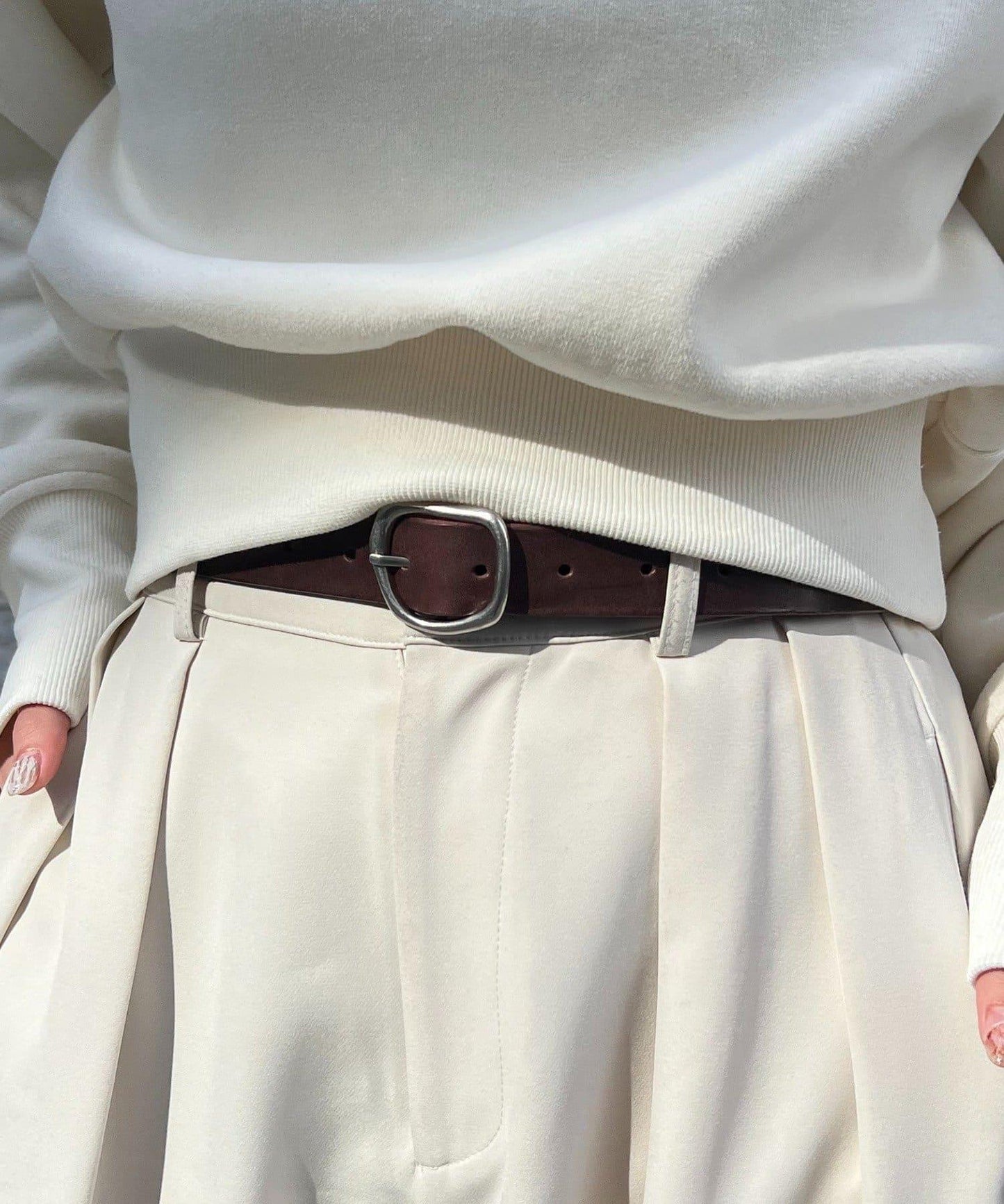 質感釦環細腰帶