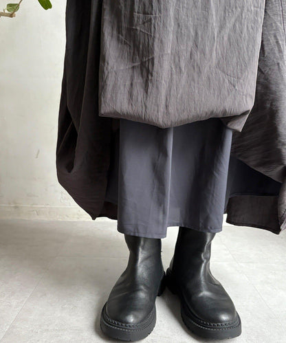 腰部抽繩拼接連衣裙