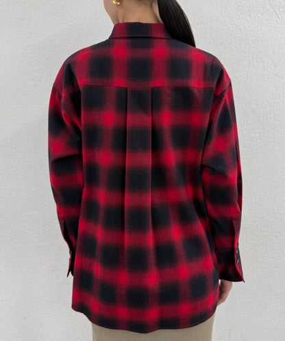 基礎漸變格紋襯衫