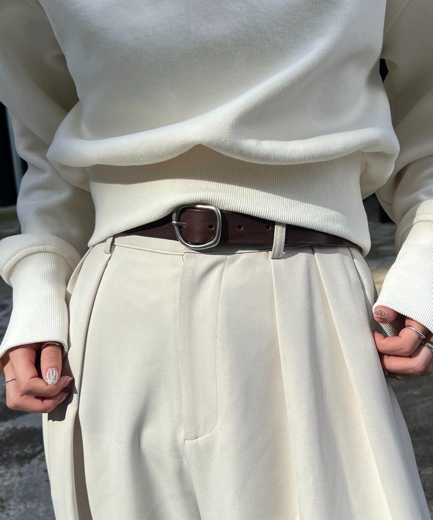 質感釦環細腰帶