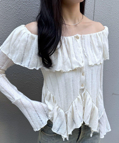 【mystic】[mline]層疊一字肩襯衫