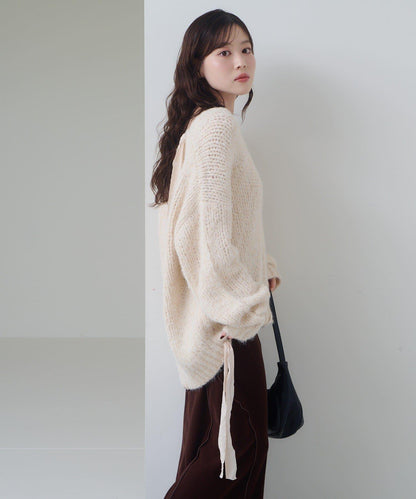 蝴蝶結帶裝飾針織衫