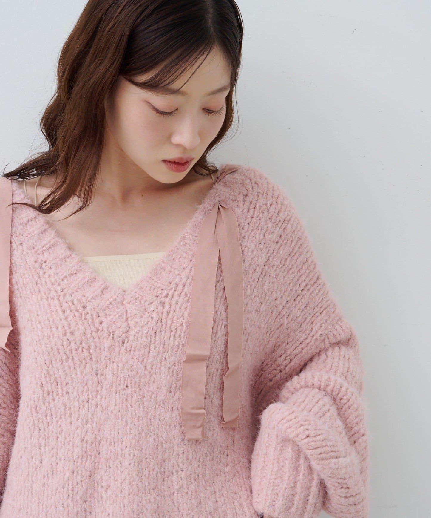 蝴蝶結帶裝飾針織衫