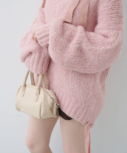 蝴蝶結帶裝飾針織衫