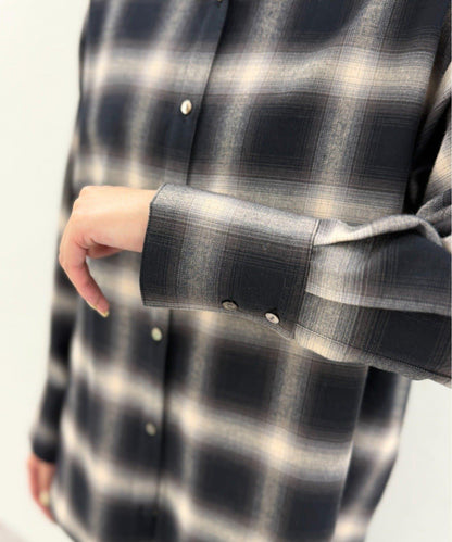 基礎漸變格紋襯衫