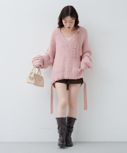 蝴蝶結帶裝飾針織衫