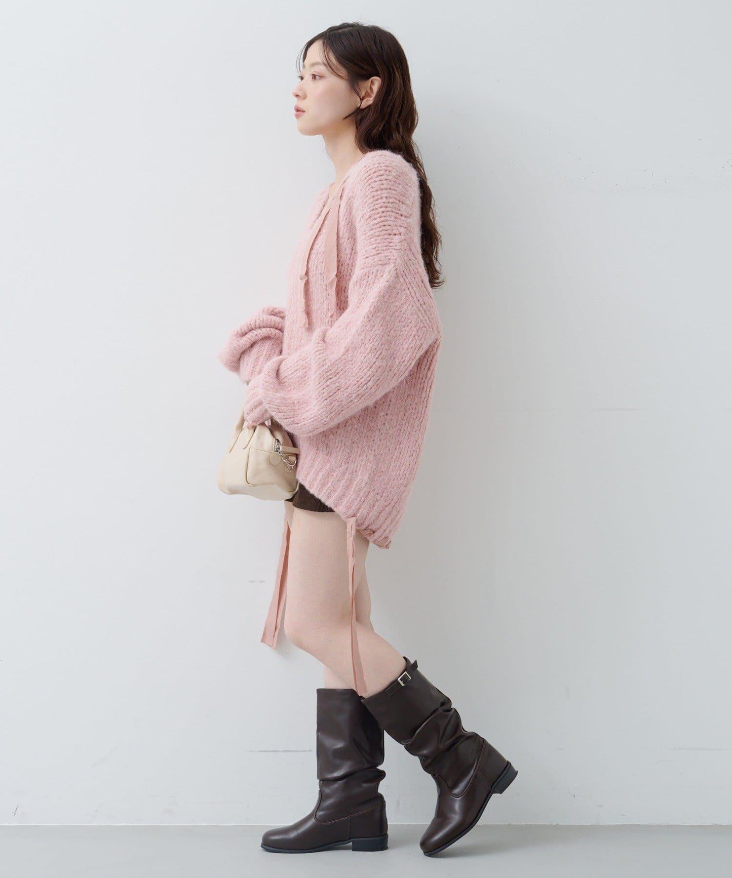 蝴蝶結帶裝飾針織衫