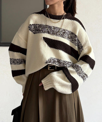 可見手柄條紋針織衫