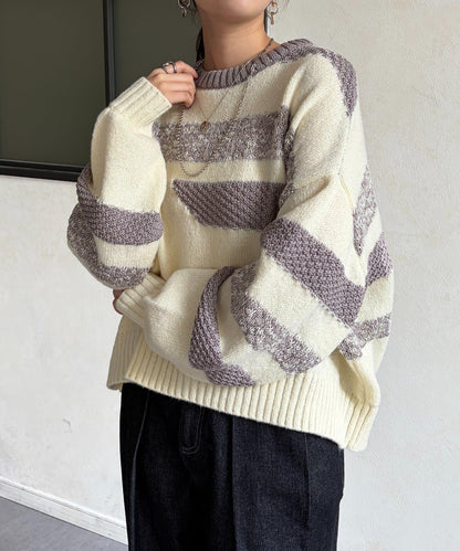 可見手柄條紋針織衫