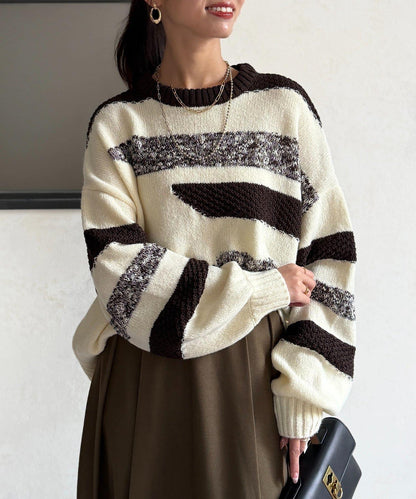 可見手柄條紋針織衫