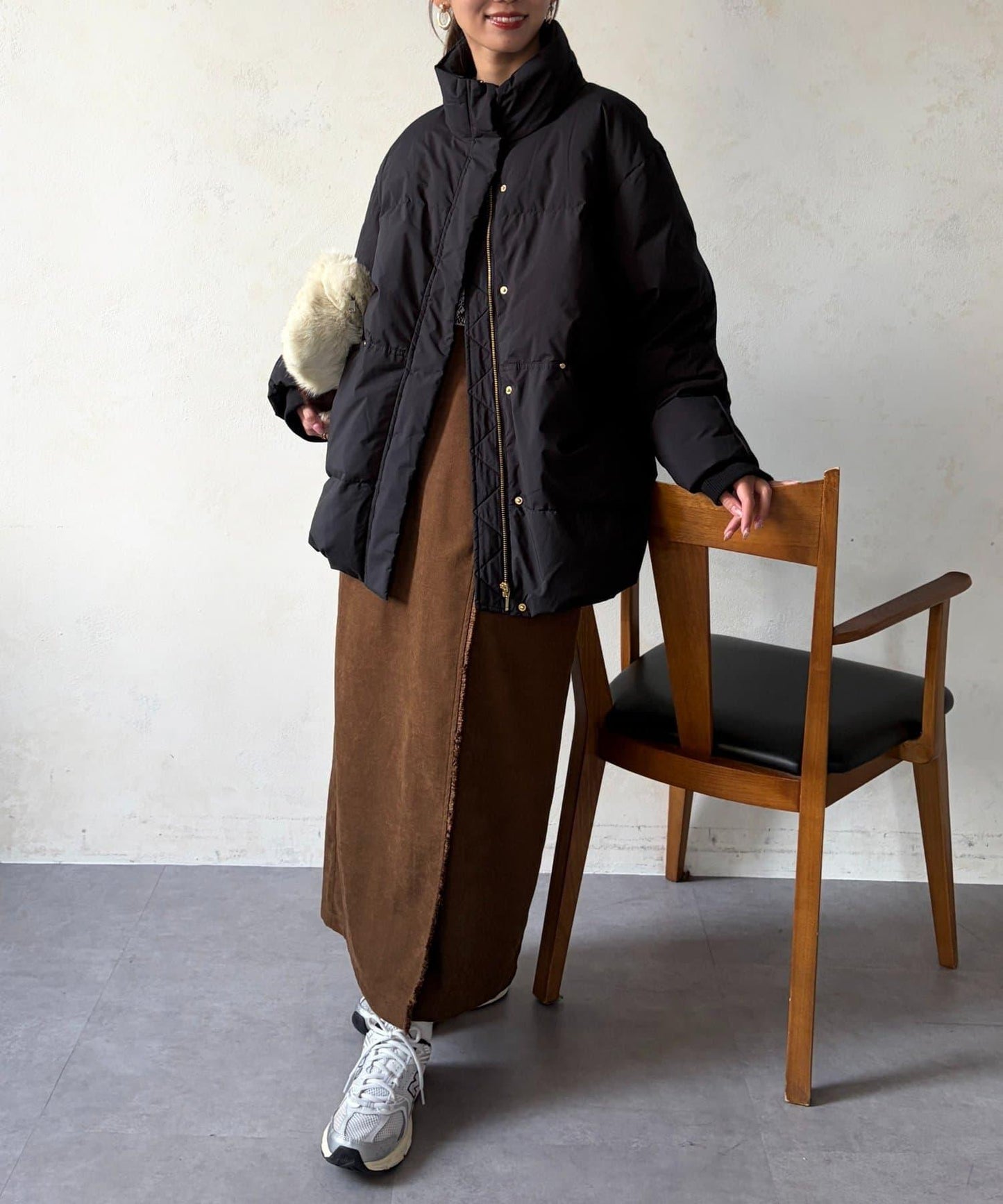 高領中款羽絨服