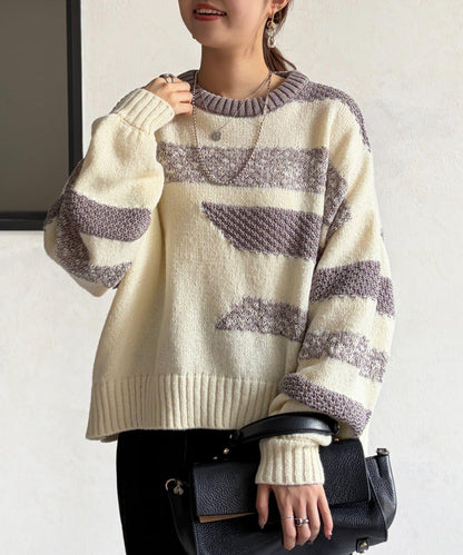 可見手柄條紋針織衫